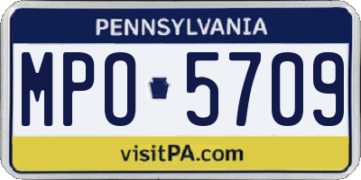 PA license plate MPO5709