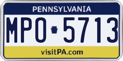 PA license plate MPO5713