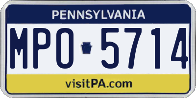 PA license plate MPO5714