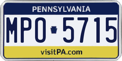 PA license plate MPO5715