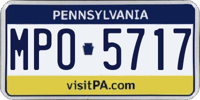 PA license plate MPO5717