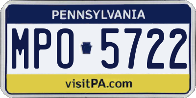 PA license plate MPO5722