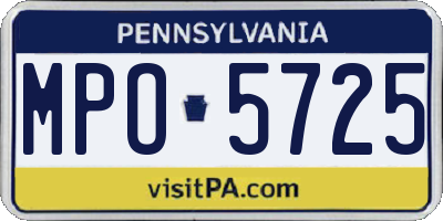 PA license plate MPO5725