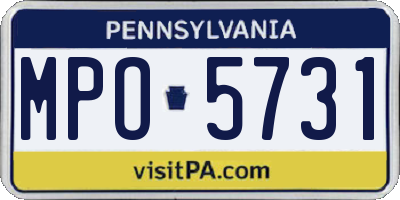 PA license plate MPO5731