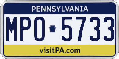 PA license plate MPO5733