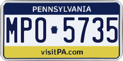 PA license plate MPO5735