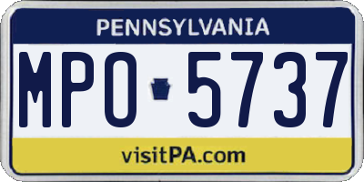 PA license plate MPO5737