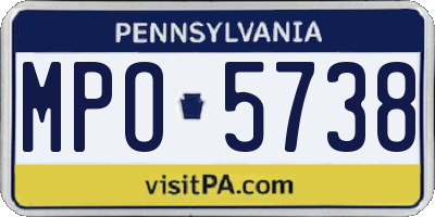 PA license plate MPO5738