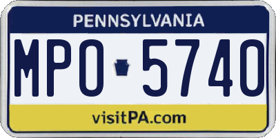 PA license plate MPO5740