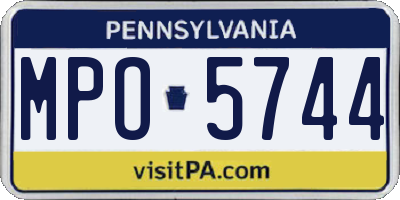 PA license plate MPO5744