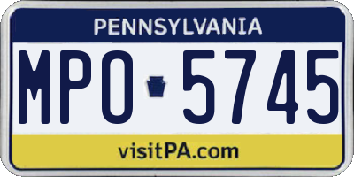 PA license plate MPO5745