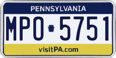 PA license plate MPO5751