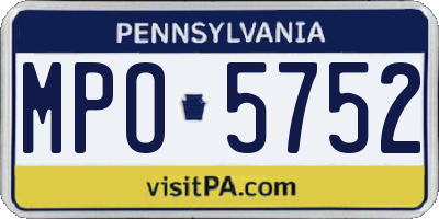 PA license plate MPO5752