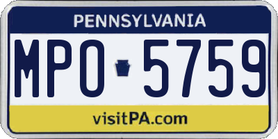 PA license plate MPO5759