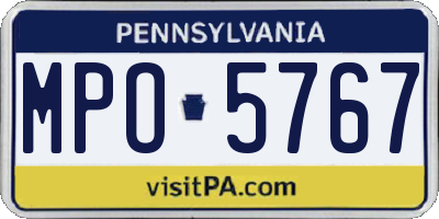 PA license plate MPO5767