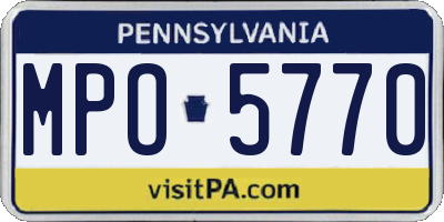 PA license plate MPO5770