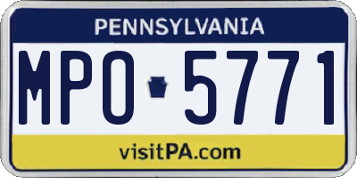 PA license plate MPO5771