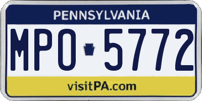 PA license plate MPO5772