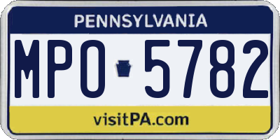 PA license plate MPO5782