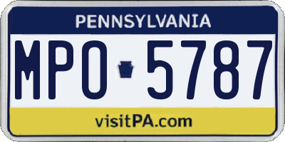 PA license plate MPO5787