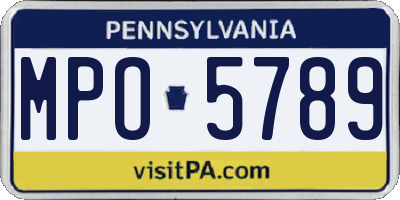 PA license plate MPO5789