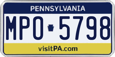 PA license plate MPO5798