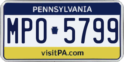 PA license plate MPO5799