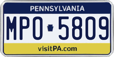 PA license plate MPO5809