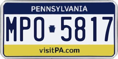 PA license plate MPO5817