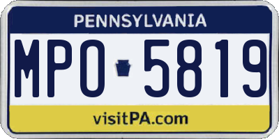 PA license plate MPO5819