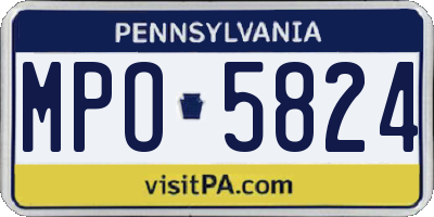 PA license plate MPO5824