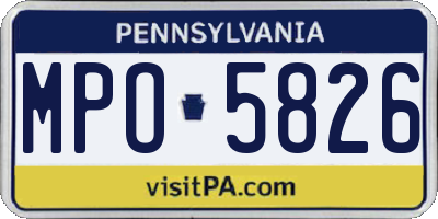 PA license plate MPO5826