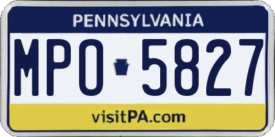 PA license plate MPO5827