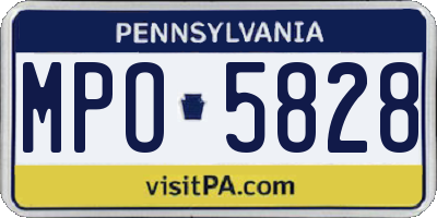 PA license plate MPO5828