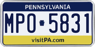 PA license plate MPO5831