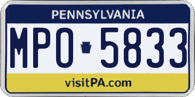 PA license plate MPO5833