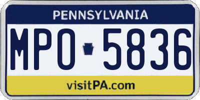 PA license plate MPO5836