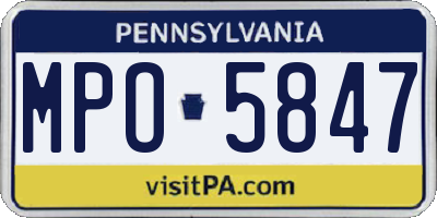 PA license plate MPO5847
