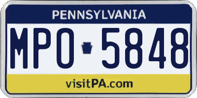 PA license plate MPO5848