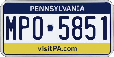 PA license plate MPO5851