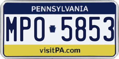 PA license plate MPO5853
