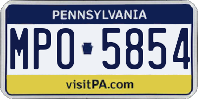 PA license plate MPO5854