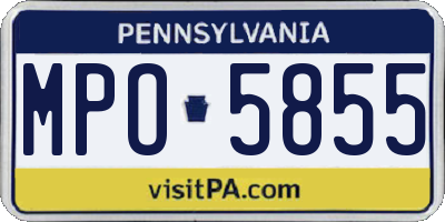 PA license plate MPO5855