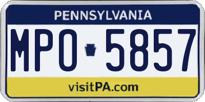 PA license plate MPO5857
