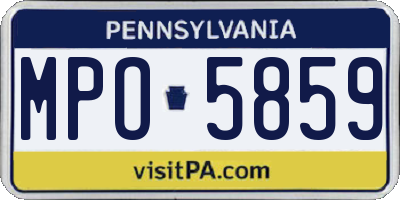 PA license plate MPO5859