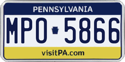 PA license plate MPO5866
