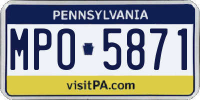 PA license plate MPO5871