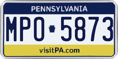 PA license plate MPO5873