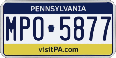 PA license plate MPO5877