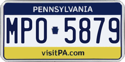 PA license plate MPO5879